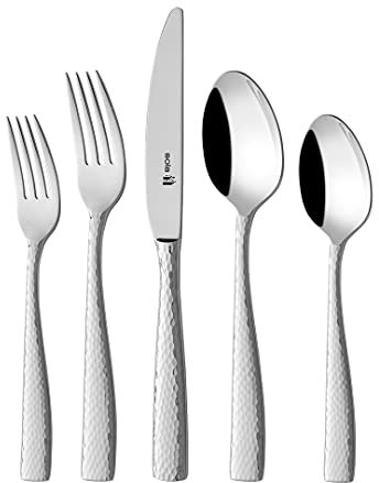 Sola Aura - Set di posate da 8 persone, 70 pezzi, in acciaio inox, design senza tempo, collezione Signature, tavolo suggestivo, posate di alta qualità, acciaio inox bianco argento 18/10