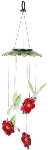 YARNOW Carillon Lumineux à LED Solaire Changement de Couleur, à Suspendre en Plastique, Allumage Automatique Nocturne, Décoration pour Patio et Fête Extérieure