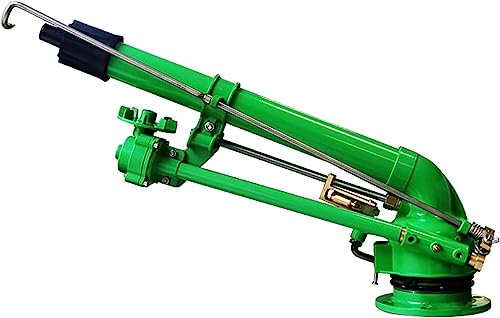 Professional Impulse Sprinkler, 2 Agricultural Turbine Vortex Rod Water Sprayer, 360 Gear Drive Automatic Rotation, 28-60m Water Range, for Large Yard, Lawn, Garden, Industrial Dust Removal, Etc