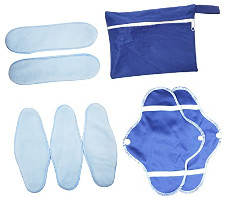 FRCOLOR 8stücke Teiliges Waschbare Wiederverwendbare Atmungsaktive Menstruationsbinden Aus Weich-plüschigem Material Mit Starker Saugfähigkeit Faltbar Tragbar Inkl Aufbewahrungstasche Geei