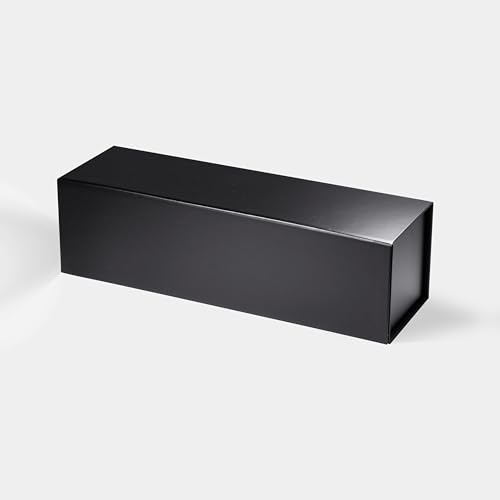 Geoto Magnetische Geschenkbox, 36 x 10 x 10 cm lang, faltbare Geschenkverpackungen für Wein, lang, Schwarz
