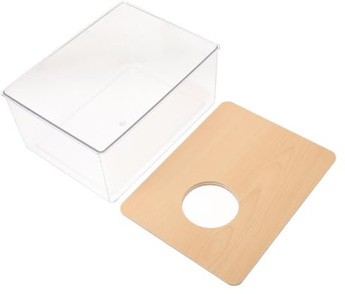 Happyyami Sandbadebox Für Hamster Transparente Badewanne Mit Holzabdeckung Für Hamster Rennmäuse Mäuse Ratten Und Chinchillas Zum Baden Spielen Und Graben