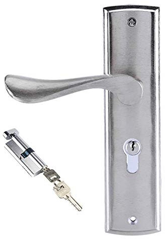 Serratura for porta in alluminio Maniglia for porta interna della casa Serratura anteriore Leva posteriore Chiusura a cilindro Sicurezza con chiavi Accessori