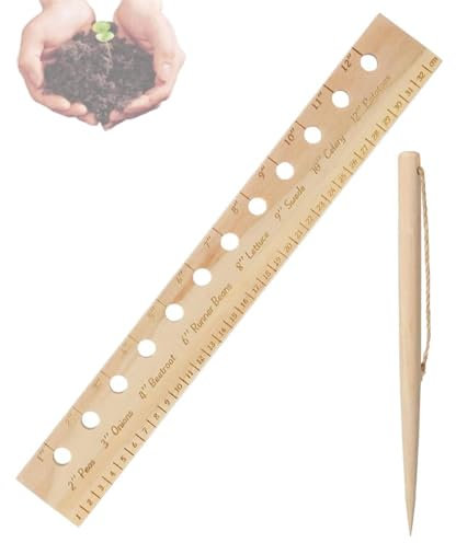 Righello spaziatura semina, righello spaziatura semina con fori e gerbino, righello pieghevole distanziatore per piante, strumento distanziatore per semina righello semina piantare, strumento in legno
