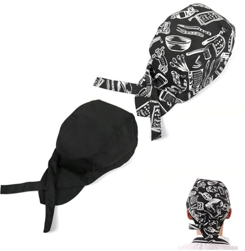 Chapeau de Chef Coton Ajustable,2PCS Calot Cuisine,Toque De Cuisinier,Chapeaux De Chef Casquette de Cuisine Unisexe pour Restaurant,Maison,Boulangerie,Café
