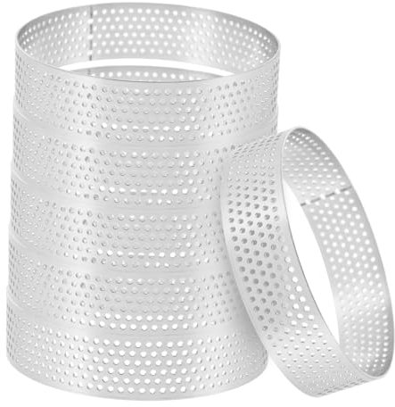 iplusmile 6 Piezas Molde De Anillo De Torre De Punzonado Latas De Pastel De Números Círculo Anillo Para Hornear Pastel De Mousse Molde Redondo Para Hornear Tarta Acero Inoxidable 430 Silver