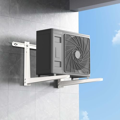 Condizionatore d'Aria RackSupporto da Pavimento per Mini condizionatore Split con Pompa di Calore, Base per condensatore AC Mini Split da 1-3 Piedi, Supporto antivibrazioni AC a Parete, per