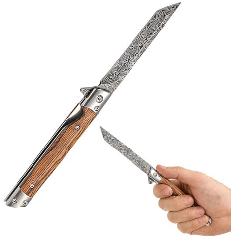 LACHT 1 pièce ensemble de couteaux à légumes classiques,Couteau Pliant, Couteau de Poche Fin Slim Pliable d'une,couteau de chasse multifonctionnel portable en acier inoxydable, EDC avec clip de poche