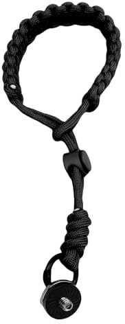 VBESTLIFE Cinturino da Polso a Mano per Pockets 3, Insta X5 X4, Cinturino per Mano Regolabile in Poliestere Ad Alta Resistenza con Vite da 1/4 di Pollice, 19 Cm (Black)