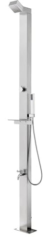 Tidyard Skimmer Piscine Hors Sol,aspirateur Piscine Hors Sol Douche de Jardin 220 cm Acier Inoxydable