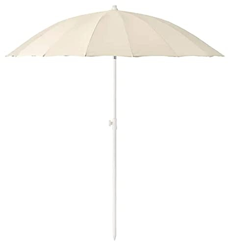 Parasol de Balcon, Parasol de Plage incliné, Parasol de Jardin réglable en Hauteur, sans Base, Beige