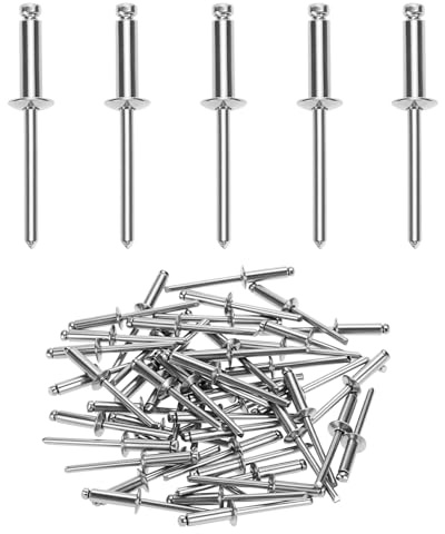 QWORK® 50 piezas remaches ciegos, 4.8 x 16 mm, acero inoxidable 304