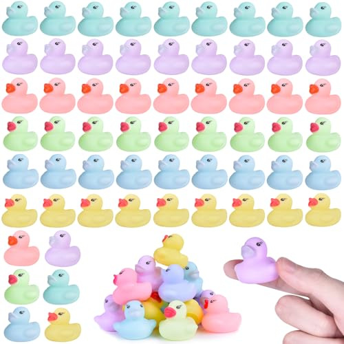 60 patitos de goma de colores, mini patos de goma en paquete grande, juguetes flotantes para el baño del bebé, regalos para ducha, fiesta de cumpleaños, Navidad