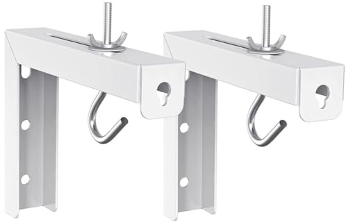 Tofficu Projector Screen Bracket Adjustable Wall Mount Hook Heavy Duty Steel White Coating Stable Support for Home Theater and Office Presentations