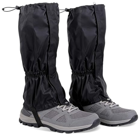 Outdoor Gamaschen Einstellbare, Lange Gamaschen mit Reißverschluss, Wasserdichte Staubdicht Atmungsaktive Beinschutz Gaiter, zum Outdoor Wandern, Schneewandern und Klettern, für Männer und Frauen
