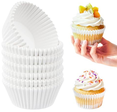 200 stycken muffinsformar papper (vit), minimuffinsform papper, muffinsformar, mini cupcake-formar, non-stick mini muffinsformar för fester, födelsedag, bröllop, dessert, bakning, fest