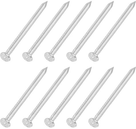 QUARKZMAN 50 Petits Clous En Acier Inoxydable, 3D x 1-1/4 304 Acier Inoxydable Tête Ronde Clou Classique Clou De Finition Pour Bricolage Accrochage Photos Projets Bois Maison, Argenté