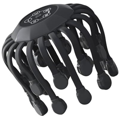 Masajeador de Cabeza | Aparato con 20 Nodos Vibratorios,Con Música Masajeador Cabeza 360 Grados Estrés Cuero Cabelludo 5 Modos | Para Promover Relajación Aliviar Tensión