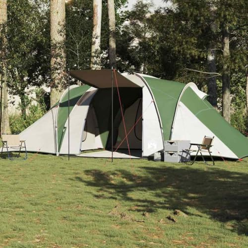 Kupol-familjetält 6 personer grönt, vattentätt campingtält med PU-beläggning, rymligt tält för utomhusäventyr, inklusive bärväska