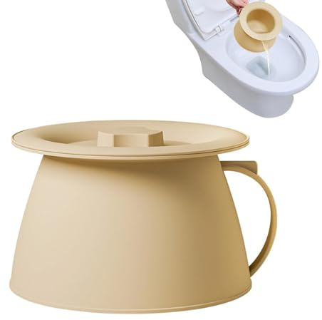 Portable Night Pot, Bedside Urinal Container, 8.38 inch 1.5L Spill Resistant Hygiene System with Secure Grip Handle, Household Care Device Set, Patient Comfort Solution Kit, Home Use for Senio