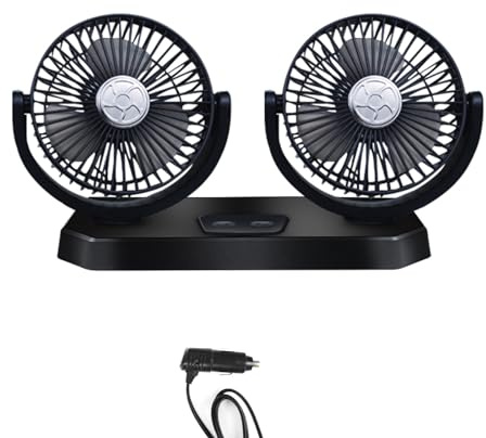 Car Cooling 12V / 24V Head Cigarette-Lighter 3 Speeds Car Fan 360 Degree Rotation for Truck SUV Electric Fan