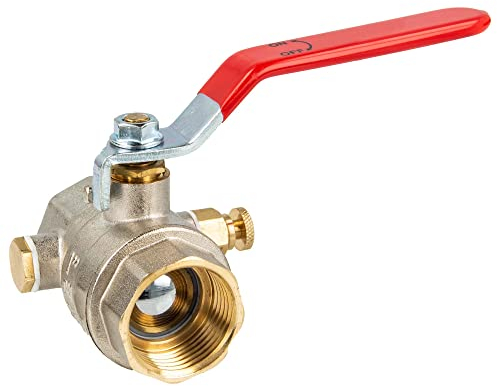 Valvola a sfera in ottone di alta qualità con scarico 3/4 – DN 20, filettatura interna su entrambi i lati secondo ISO 228/1