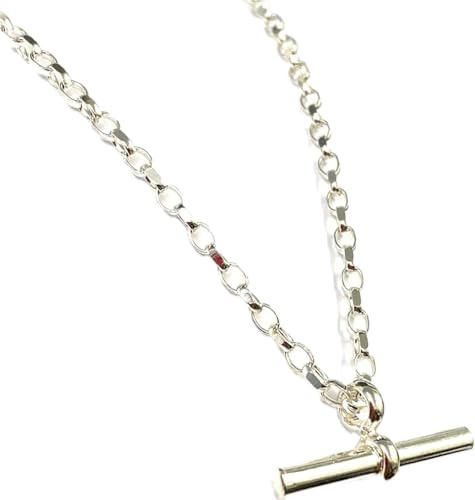 ANTOMUS® SOLID 925 HANDMADE TOGGLE BAR NECKLACE AND DIAMOND CUT BELCHER CHAIN