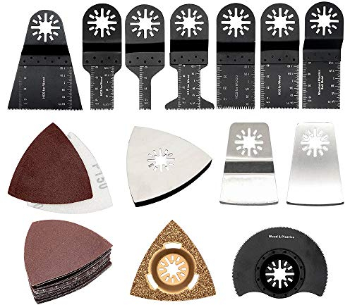 Oscillating Accessory Kit MASO 38-Piece Multi-Tool Accessory Kit Mix Oscillating Saw Blades for Sanding, Grinding, Polishing and Cutting
