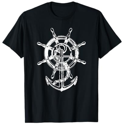Anker & Ruder Cooles Mode Nautisch Damen Herren Seemann T-Shirt