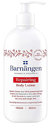 Barnängen, Crema Corpo Repairing, Lozione Corpo, Trattamento Idratante al Cotone Nordico e Protecting Cold Cream, Ottima per Pelli Secche, Flacone da 400 ml