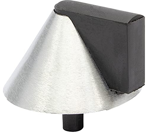WAGNER Bodentürstopper CONE - Durchmesser Ø 40 x 25 mm, Zinkdruckguss Edelstahl-Optik, Softanschlag aus thermoplastischem Kautschuk, schwarz, zum Schrauben inklusive Montagematerial - 15504911