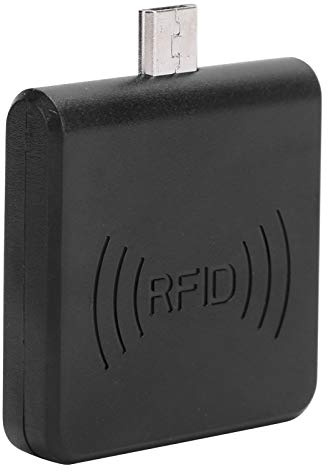 Telefonkartenleser, 125 kHz / 134,2 kHz Tragbarer Micro-USB-Kartenleser für Mobiltelefone, für RFID Mobile ID Reader für Android, für die Verwaltung von Haustieren(Black)