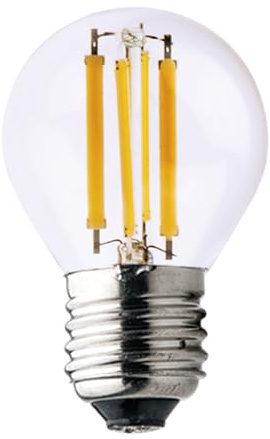 Velamp Bombilla de filamento LED, esfera P45, 6W / 806lm, base E27, 2700K