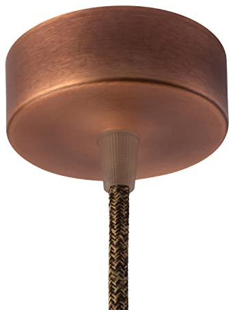 AMARCORDS - Auvent de plafond en métal, cache fil pour lustre couleur BRONZE, boîtier de lampe complet avec accessoires serre-câbles, vis et support de plafond. Diamètre 77mm hauteur 26mm