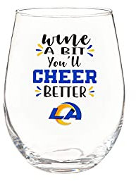 Team Sports America Los Angeles Rams, bicchiere da vino senza stelo da 500 ml