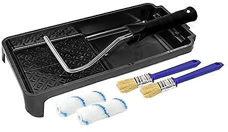 Set di vernici antivegetative 10cm | 2 rulli di nylon, 2 pennelli, 1 vassoio di vernice, 1 supporto per rullo di vernice | Vernici antivegetative, poliestere, resina epossidica o vernici più spesse