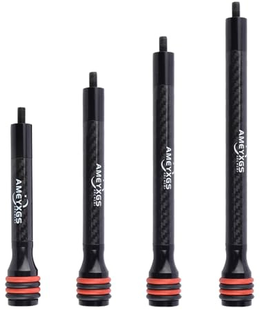 SHARROW Bogenschießen Carbon Bogen Stabilisator Stange 6 8 10 12 Balance Bar Seitenstange Extender Stoßdämpfer Dämpfung Schalldämpfer für Compound Recurve Bogen Jagd (6 Zoll)