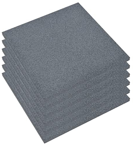 vidaXL Grey Rubber Fall Protection Tiles - Versatile, Resilient, Anti-slip, Shock Absorbent Decking Tiles for Kids' Play Areas, Gardens, Patios, Walkways