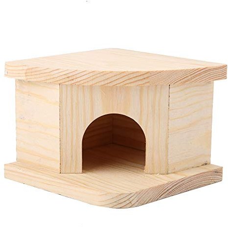 Hamster Versteck, Holzhaus Mäuse Maus Spielen Verstecken Kaubare Belüftete Hütte Haustiere Waldhaus Natural Living Eckhaus Lebensraum Dekoration für Chinchillas Kleine Chinchilla Ratte Rennmäuse Platz