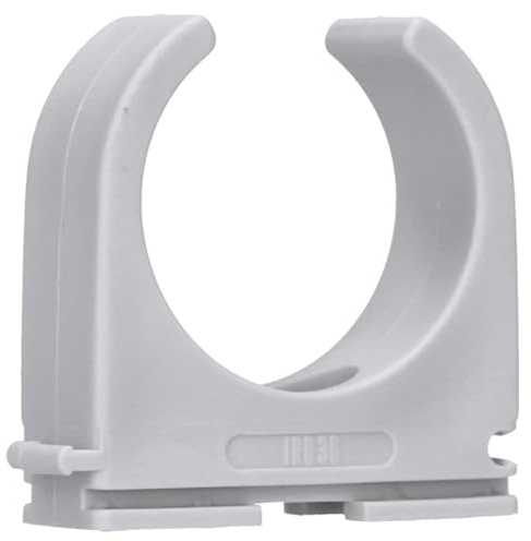 25 Stück M40 Rohr-Klemmschellen PP Kunststoff M16-M50 16mm bis 50mm für Stangenrohr Isorohr Leerrohr anreihbar zum Festschrauben Grau Voxura