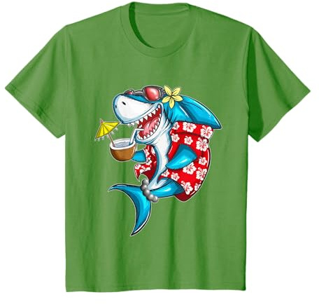 Hawaiian Hai im Badeurlaub Sonnenbrille Getränk Haifisch T-Shirt