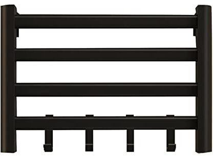 AHDFY Piccolo Portasciugamani Riscaldato, Radiatore Nero per Asciugamani, Portasciugamani A Radiatore Intelligente A Temperatura Costante 55°, Radiatore Elettrico per Asciugamani 550 X 400mm,Shelf