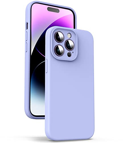 Supdeal Cover in Silicone Liquido per iPhone 14 Pro Max, [Protezione Fotocamera] [Anti-Impronta Digitale] [3 Strati di Protezione], Custodia Ultra Sottile in Microfibra, 6,7 Pollice, Viola