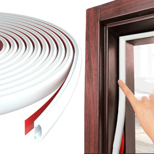 Türdichtung Dichtungsband Selbstklebend,Tür Dichtband Wasserdicht Fensterdichtung,Gummidichtung Dichtung Fensterdichtung,Haustür Gummi-Dichtungsstreifen,Abdichtungsband(15M,Weiß)