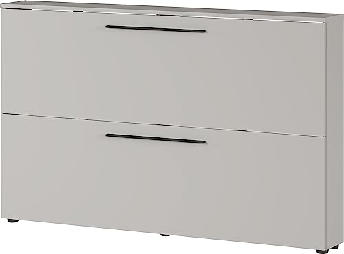 Germania Schuhschrank 2576-572 GW-Utah, in Kaschmir, mit Platz für 12 Paar Schuhe, geringe Tiefe, ideal für schmale Flure, 140 x 85 x 19 cm (BxHxT)