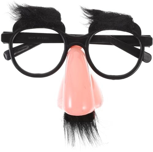 Garneck 1 Stück Brille mit Nase und Schnurrbart - Lustiger Halloween Kostüme Schnurrbart Brille Requisiten Party Nasenbrille für Erwachsene Karneval