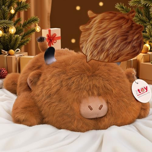 Mewaii Almohadas de Peluche Vaca Kawaii Juguetes Stitch Que Respira para Dormir Lindo Cojines de Peluche Animales para Niños