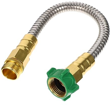 Happyyami Stainless Steel Flexible Water Hose Connector for Outdoor Use Durable Metal Hose Extension for Garden Irrigation Car Washing and Pet Care Compatible with Various Sprayers