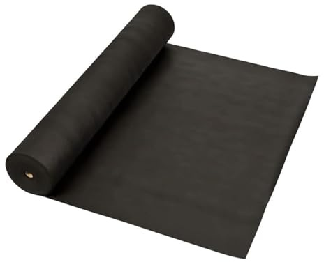 Garden Mile® Heavy-Duty Weed Control Black Fabric Membrane 50GSM Corrosion Membrane - Artificial Grass Underlay Landscape Barrier for Gardens, Patios, and Flower Beds (20M X 1M)