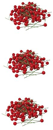 Operitacx 300 STK Künstliche Beeren Kranz Aus Roten Beeren Beerenstiele Basteln Blumendekorationen Gefälschte Kirsche Lebkuchenmann Zum Basteln Stechpalme Weihnachtsbeeren Handbuch Schmücken